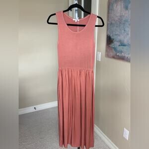 New Sundry Mixed Media Midi Tank Dress in Dusty Pink Women’s size 2 or Medium